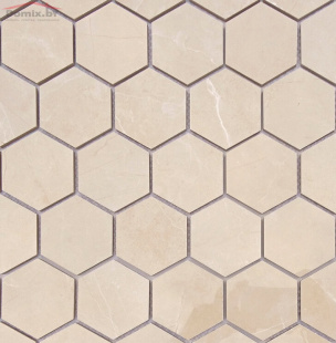 Мозаика Leedo Ceramica Marble Porcelain Nuvola beige POL hexagon КГ-0136 (36х63) 10 мм
